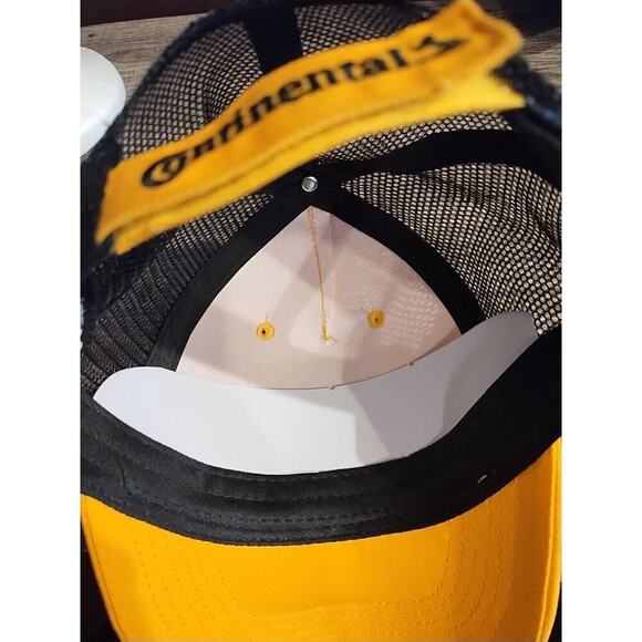Continental Tires - Horse Logo Snapback Trucker Baseball Hat Yellow/Black NEW - Picture 6 of 6